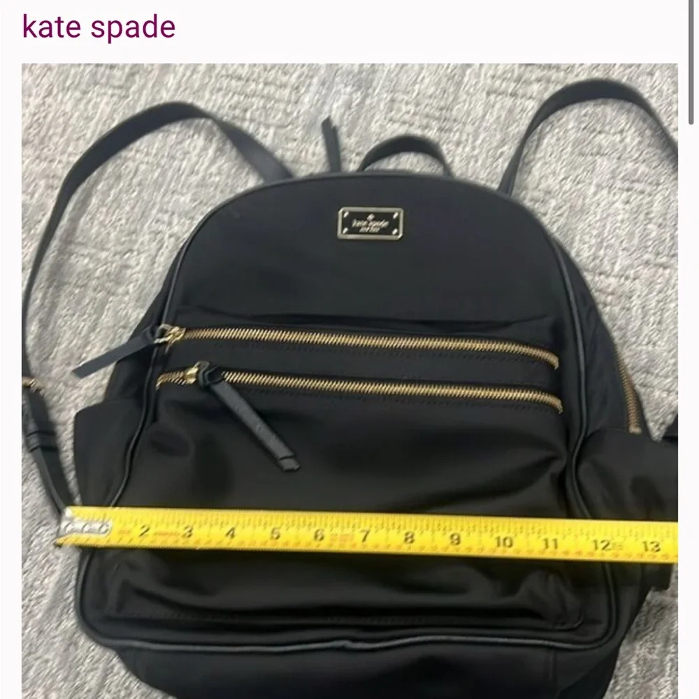 Kate Spade Black Backpack with Gold Accents